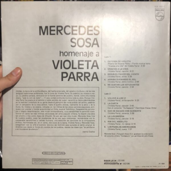 Mercedes Sosa - Homenaje A Violeta Parra - Disco Intrépido